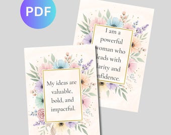 Boss Woman Printable Affirmation Deck – Motivational Cards for Working Women | Instant Digital Download