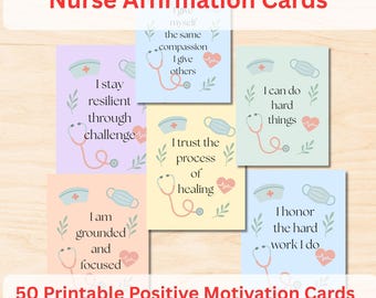 Nurse Affirmation Cards – Printable Self-Care Motivation Deck for Nurses