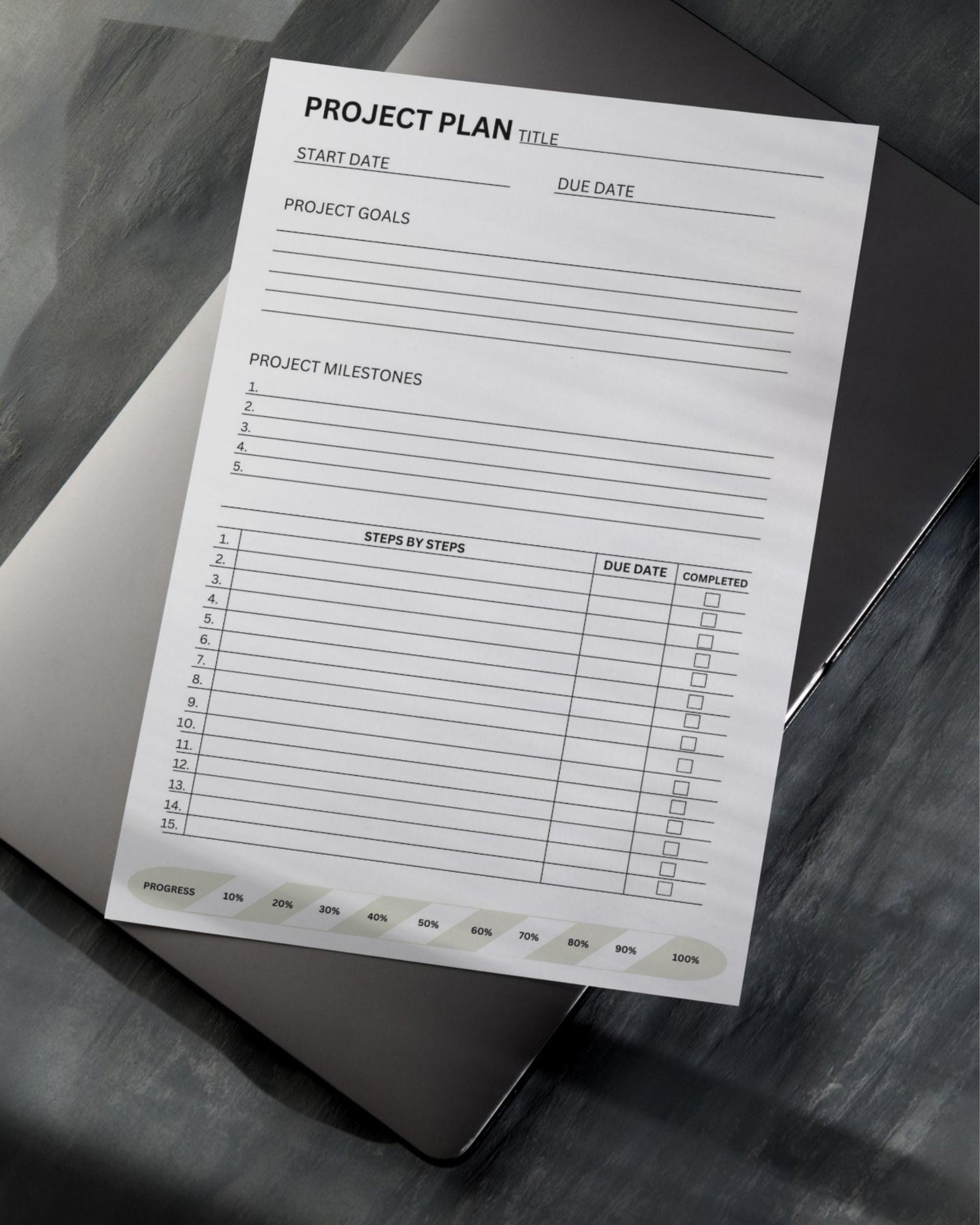 Printable Project Planner Template – Task & To-do List PDF Download - Etsy