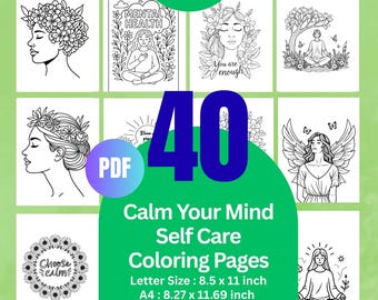 Mindful Anti-Anxiety Coloring Pages Stress Relief Printables for Teens & Adults