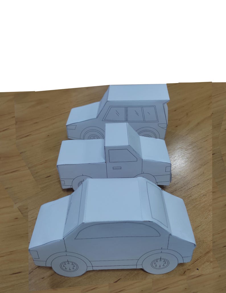 Printable 3D Paper Car Model PDF – DIY Low-poly Vehicle Craft Kit for ...