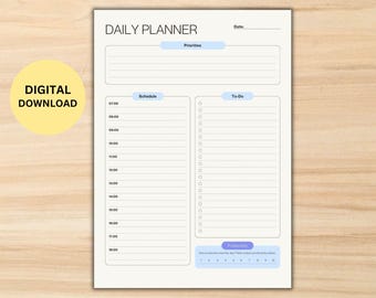 Printable Daily Planner – A4 & A5 Schedule + To-Do List PDF Download