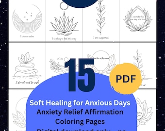 Anxiety Relief Affirmation Coloring Pages for Adults – Calming Coloring Book for Stress, Mindfulness & Emotional Support