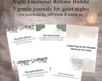 Night Emotional Release-bundel – 5 zachte dagboeken voor overdenken, eigenwaarde en loslaten