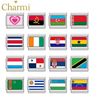Flag Italian Charms – 9mm Modular Bracelet Links | International Country Flags | Travel Bracelet Charms for Expats, Cultural Pride, World