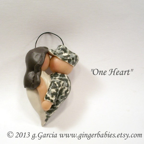Military Ornament - One Heart -****DEADLINE to RECEIVE by CHRISTMAS is November 15TH****