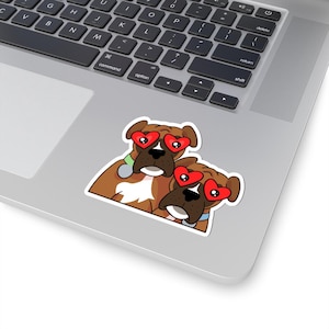 Boxer Liebe Aufkleber Kiss-Cut langlebiger Vinyl Aufkleber, niedliche Haustierliebe, wasserdicht, Laptop Auto Dekor