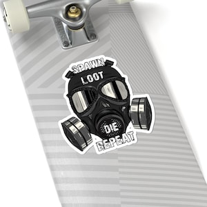 Spawn Loot Die Repeat Gamer Sticker: Durable Vinyl, Scratch-Resistant
