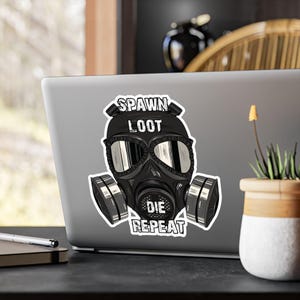Spawn Loot Die Repeat Vinyl-Aufkleber, Gaming-Aufkleber, Geschenk für Videospiel-Fans, Laptop-Aufkleber für Gamer, Dekoration fürs Gaming-Zimmer