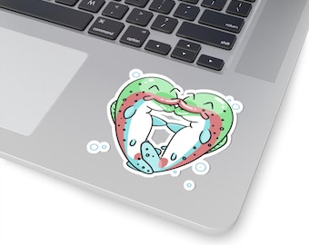 Trout Heart Sticker: Waterproof Vinyl Decal for Angler Gift