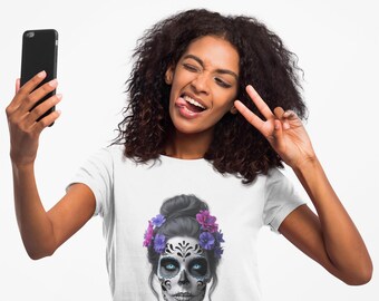 Day of the Dead T-Shirt, Skull Graphic Tee, Unisex Casual Shirt, Halloween Apparel, Festival Clothing