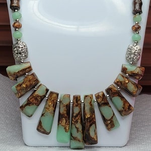 Copper Snakeskin Stone Necklace