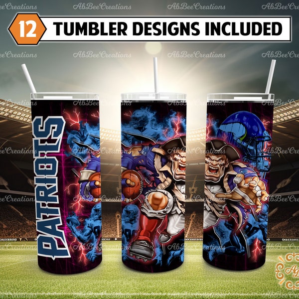 American Football Skinny Tumbler 20 oz PNG - Football Team Tumbler Sublimation Design Straight and Tapered PNG