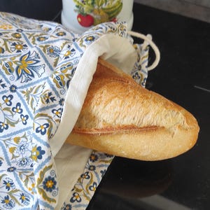 Bolsa de pan grande, reutilizable, ecológica y forrada.