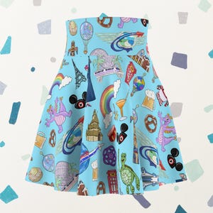 Light Blue Epcot Inspired Running Skirt | Magical Themed Running Skirts | Women&#39;s Skater Skirt