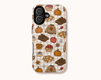 Cozy Fall Day Phone Case | Pumpkin Sweater Weather Design | iPhone Samsung Pixel