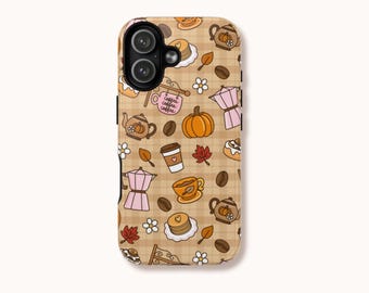 Pumpkin Spice Coffee Phone Case | Cozy Fall Café Design | iPhone Samsung Pixel