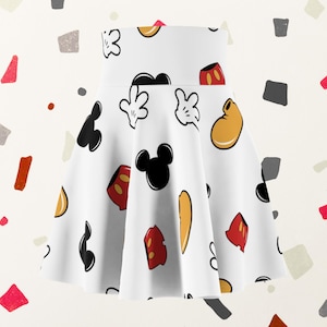 Mickey Mouse Parts Inspired Running Skirt | Magical Themed Running Skirt | Women&#39;s Skater Skirt