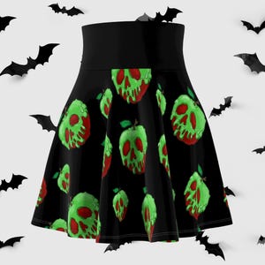 Black Poison Apple Inspired Running Skirt | Halloween Running Skirt | Magical Running Skirt | Women&#39;s Skater Skirt