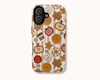Autumn Button Patch Phone Case | Cozy Fall Pumpkin Design | iPhone Samsung Pixel