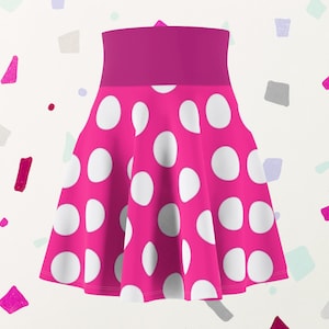 Minnie Mouse Inspired Running Skirt | Pink & White Polka Dot Skirt | Magical Themed Running Skirt | Women&#39;s Skater Skirt