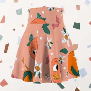 Orange Bird Running Skirt: Women&#39;s Magical Themed Skater Skirt