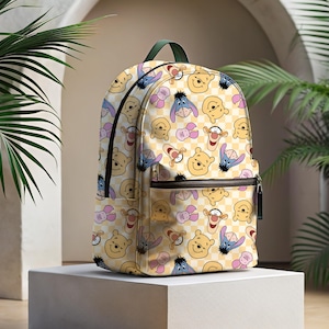 Pooh Bear Inspired Backpack: Kids Travel Bag, Park Bounding