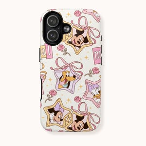 Funda para teléfono Disney Friends Coquette / Doble capa, resistente a impactos / iPhone Samsung Pixel