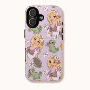 Funda para móvil de Rapunzel / Diseño de Pascal de Enredados / Doble capa, resistente a impactos / iPhone, Samsung y Pixel