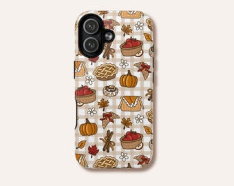 Fall Treats Phone Case | Cozy Autumn Gingham Case | iPhone Samsung Pixel