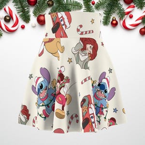Retro Christmas Running Skirt: Magical Disney-Inspired Skater Skirt