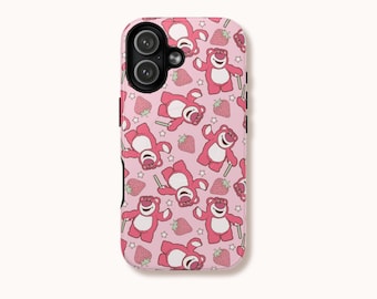 Lotso Strawberry Bear Phone Case | Double Layer, Impact Resistant | iPhone, Samsung And Pixel
