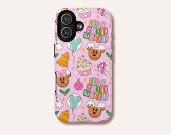 Pink Jolly Mouse Treats Phone Case | Christmas Park Snacks | iPhone Samsung Pixel