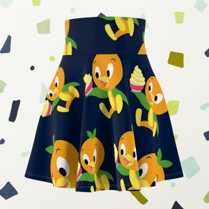 Orange Bird & His Dole Whip Inspired Running Skirt | Magical Themed Running Skirt | Women&#39;s Skater Skirt
