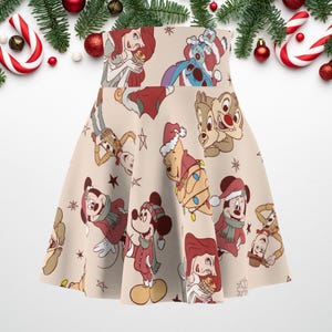 Retro Christmas Characters Inspired Running Skirt | Magical Running Skirt | Christmas Inspired Skirt | Woman&#39;s Skater Skirt