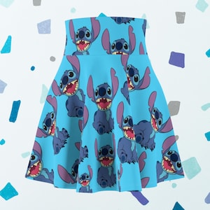 Blue Stitch Running Skirt: Women&#39;s Disney-Inspired Skater Skirt