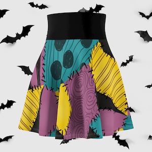 Sally Skellington Inspired Running Skirt | Halloween Running Skirt | Magical Themed Running Skirt | Women&#39;s Skater Skirt