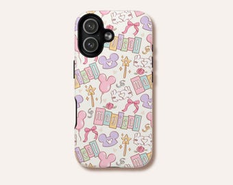 Pastel Magical Parks Phone Case | Mouse Balloons and Bows for iPhone, Samsung & Pixel