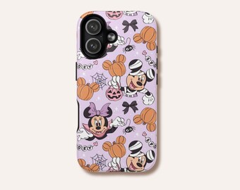 Purple Spooky Mouse Treats Phone Case | Halloween Pumpkin Character | iPhone Samsung Pixel