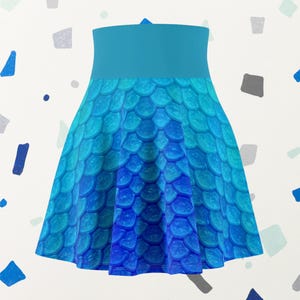 Dark Blue Mermaid Inspired Running Skirt | The Little Mermaid Inspired | Magical Themed Running Skirt | Women&#39;s Skater Skirt