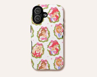 Holiday Princess Portraits Phone Case | Christmas Wreath Character | iPhone Samsung Pixel