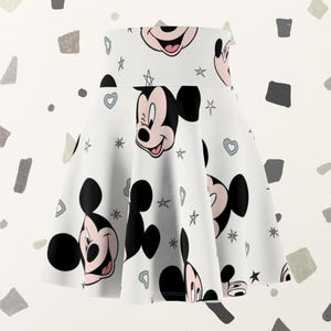 Silver Mickey Inspired Running Skirt | Magical Themed Running Skirt | Women&#39;s Skater Skirt