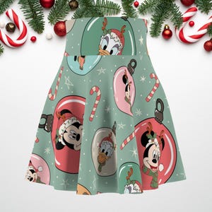 Mouse & Friends Christmas Ornaments Inspired Running Skirt | Magical Running Skirt | Christmas Inspired Skirt | Woman&#39;s Skater Skirt