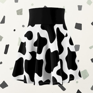 Jessie Cow Print Inspired Running Skirt | Magical Themed Running Skirt | Women&#39;s Skater Skirt