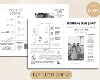 Custom Wedding Newspaper Template | Unique Ceremony Keepsake (Digital)