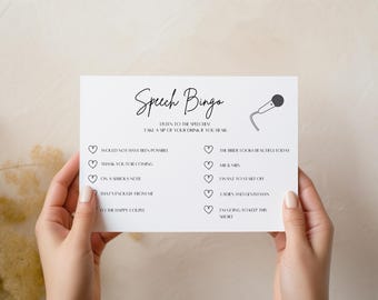Wedding Speech Bingo Game |  Interactive Guest Entertainment (Digital Download)