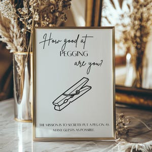 Juego de boda con clavijas / Juego de sujetar las clavijas / Juego de boda imprimible (descarga digital)