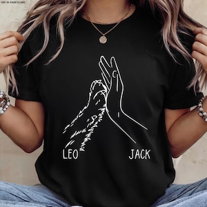 Personalized Hand and Paw Shirt, Custom Human and Pet Paw Print Shirt, Custom Name Shirt, Animal Lover Gift, High Five Shirt,Pet Owner Shirt