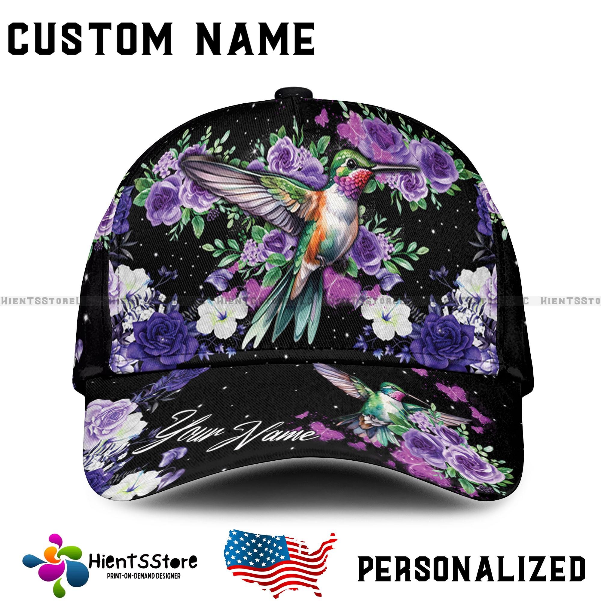 Handcrafted Pink and Black Wool Hat with Hummingbird Design Ruby-throated Hummingbird Corduroy Hat | Bird Collective main image 2