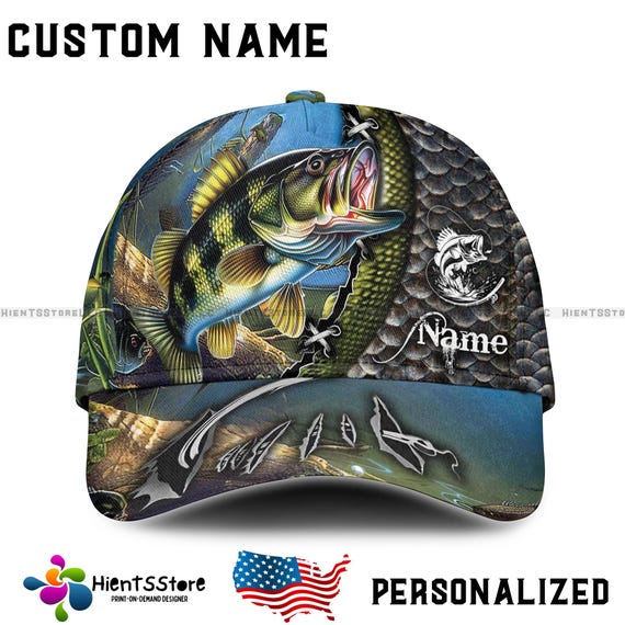 American Fish Flag Trucker Hat - Fishing Gifts For Men, Snapback, Mesh Back - View #5